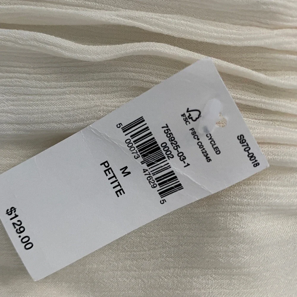 NWT Banana Republic Petite Medium White Tiered Mini Dress - Picture 9 of 14